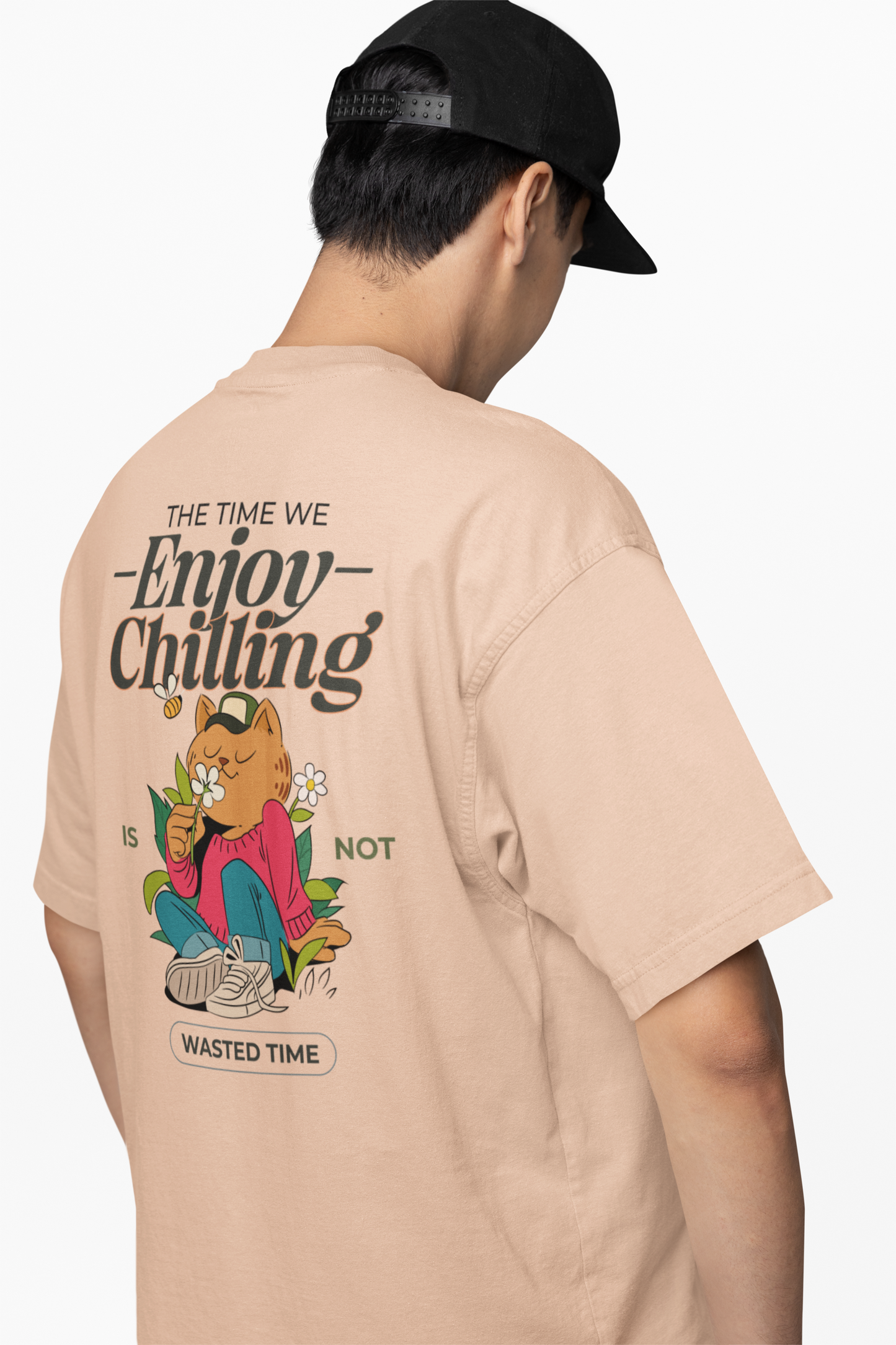 Enjoy Your Life Oversized Printed T-shirt