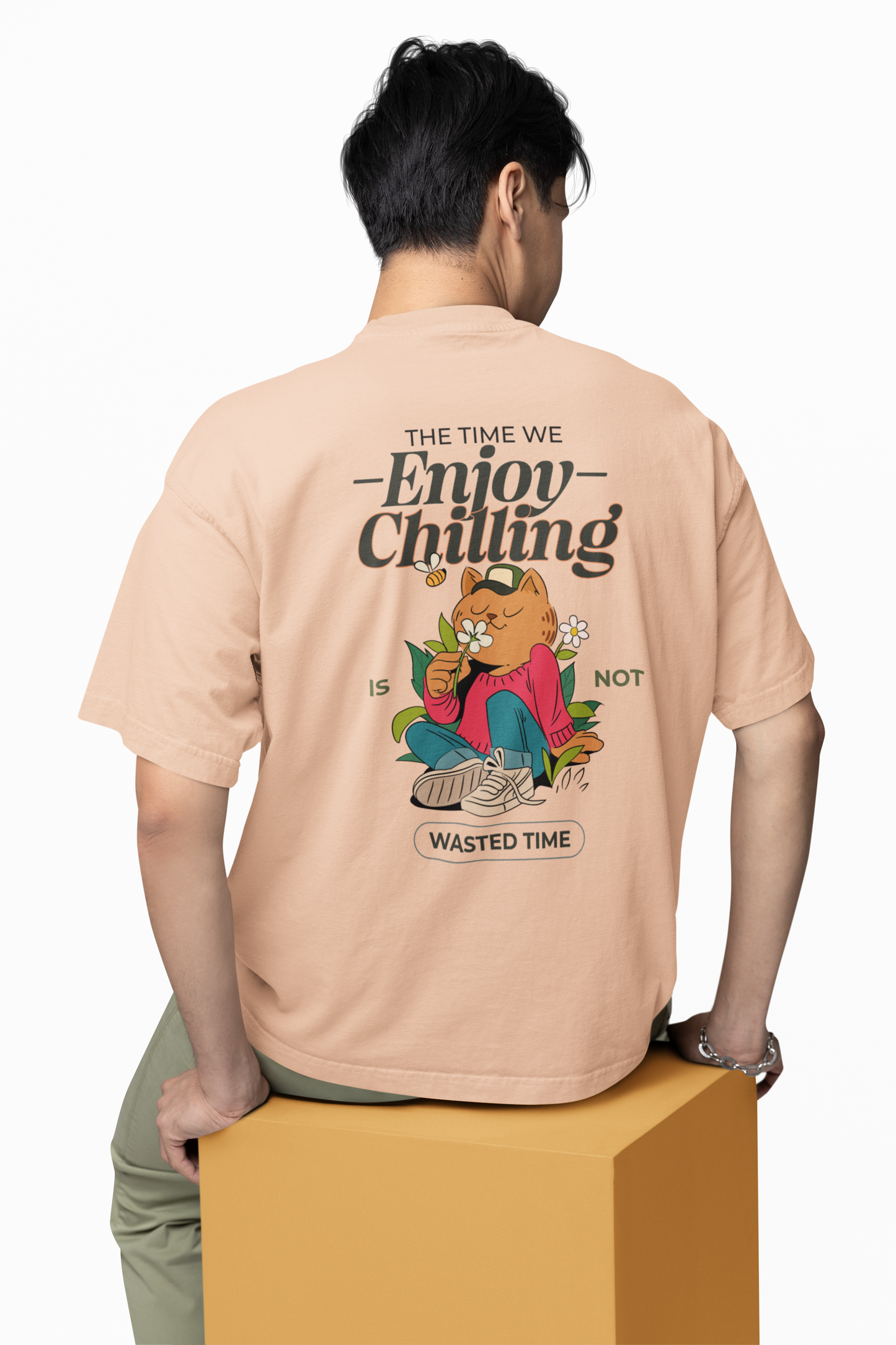 Enjoy Your Life Oversized Printed T-shirt