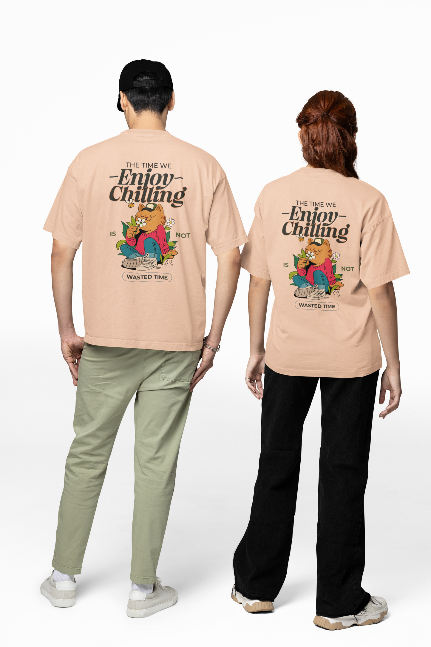 Enjoy Your Life Oversized Printed T-shirt