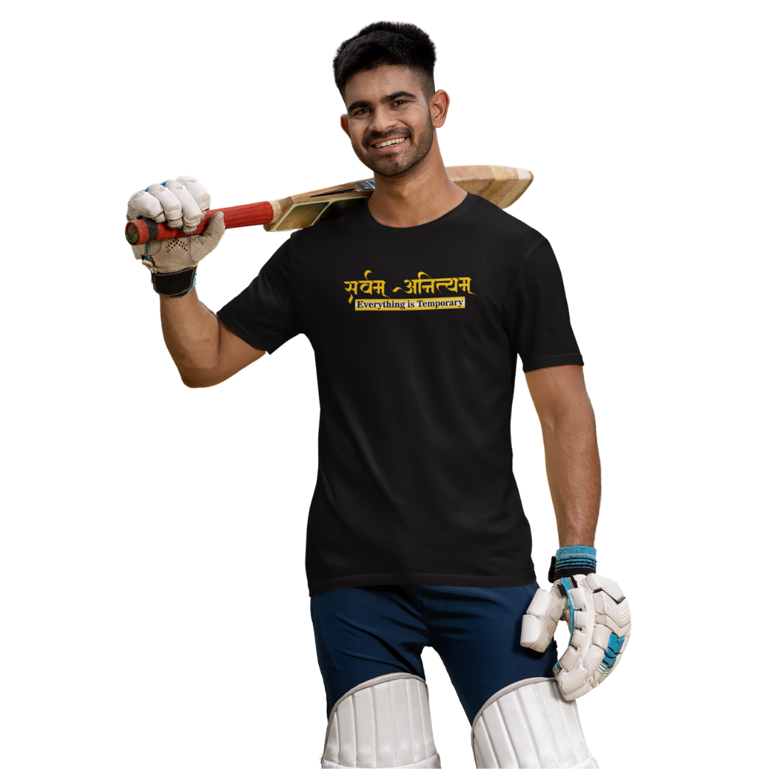 सर्वम् अनित्यम् | Everything is Temporary Sanskrit Quote Printed T-shirt for Men & Women