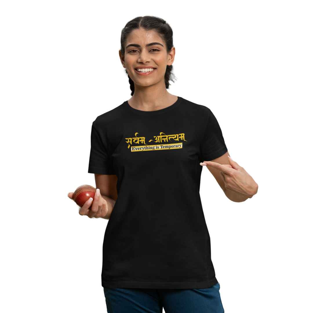 सर्वम् अनित्यम् | Everything is Temporary Sanskrit Quote Printed T-shirt for Men & Women