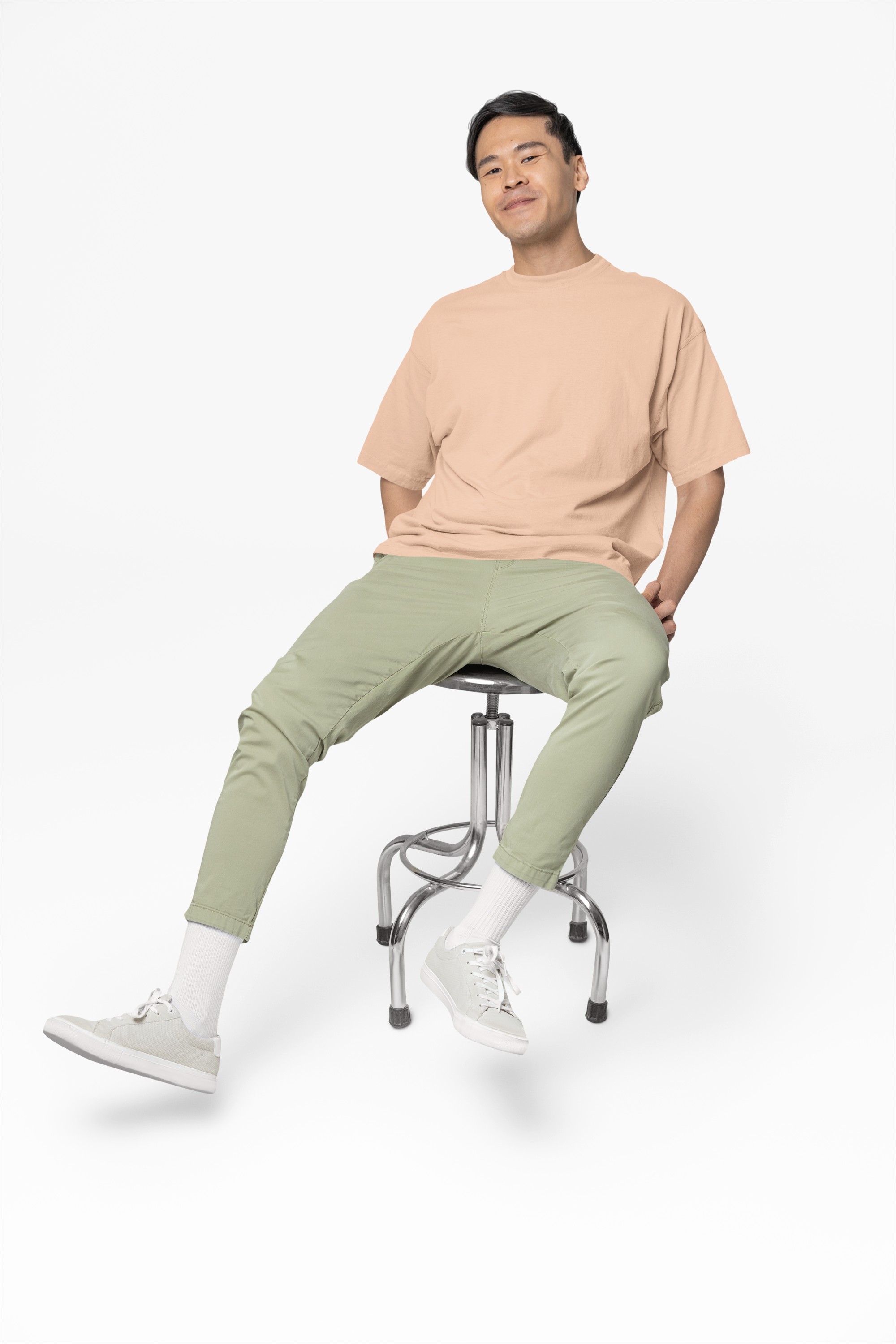 Chicemporia Oversized Unisex Beige T-Shirt | Premium Cotton Drop Shoulder Tee