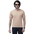Chicemporia Luxe Solid Beige T-Shirt | Premium Ultra-Soft Regular Fit