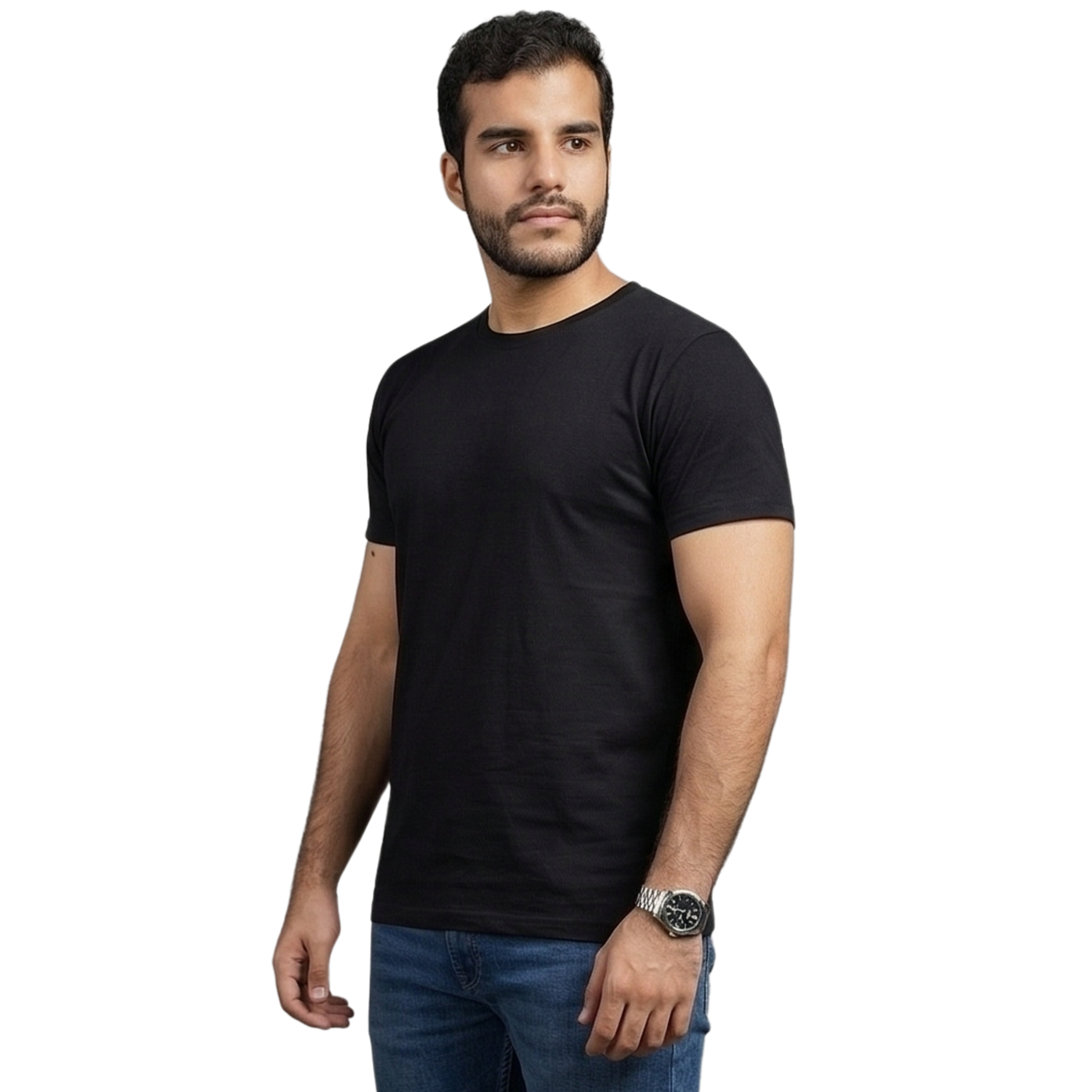 Chicemporia Luxe Solid Black T-Shirt | Premium Ultra-Soft Regular Fit