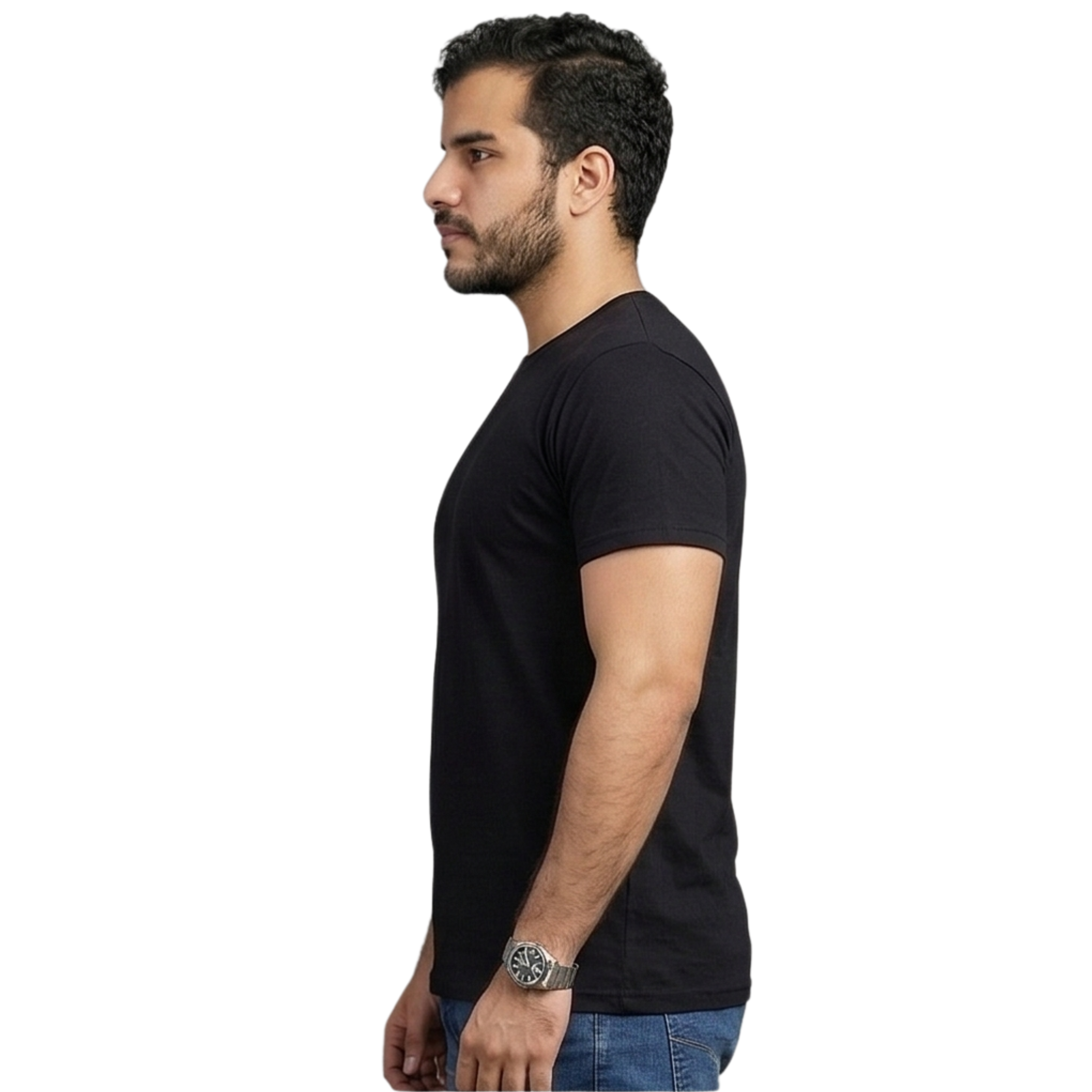 Chicemporia Luxe Solid Black T-Shirt | Premium Ultra-Soft Regular Fit