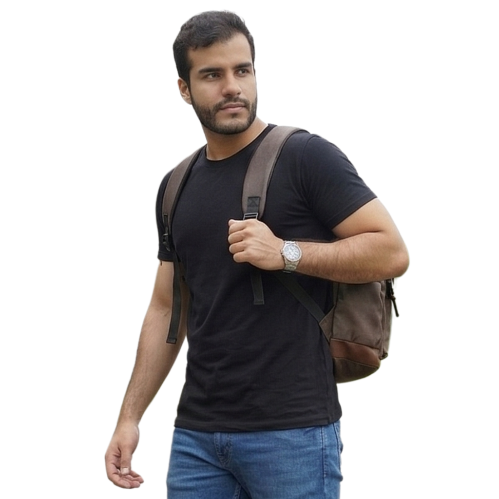 Chicemporia Luxe Solid Black T-Shirt | Premium Ultra-Soft Regular Fit