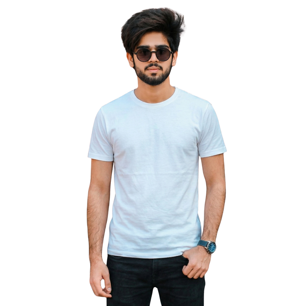 Chicemporia Luxe Solid White T-Shirt | Premium Ultra-Soft Regular Fit