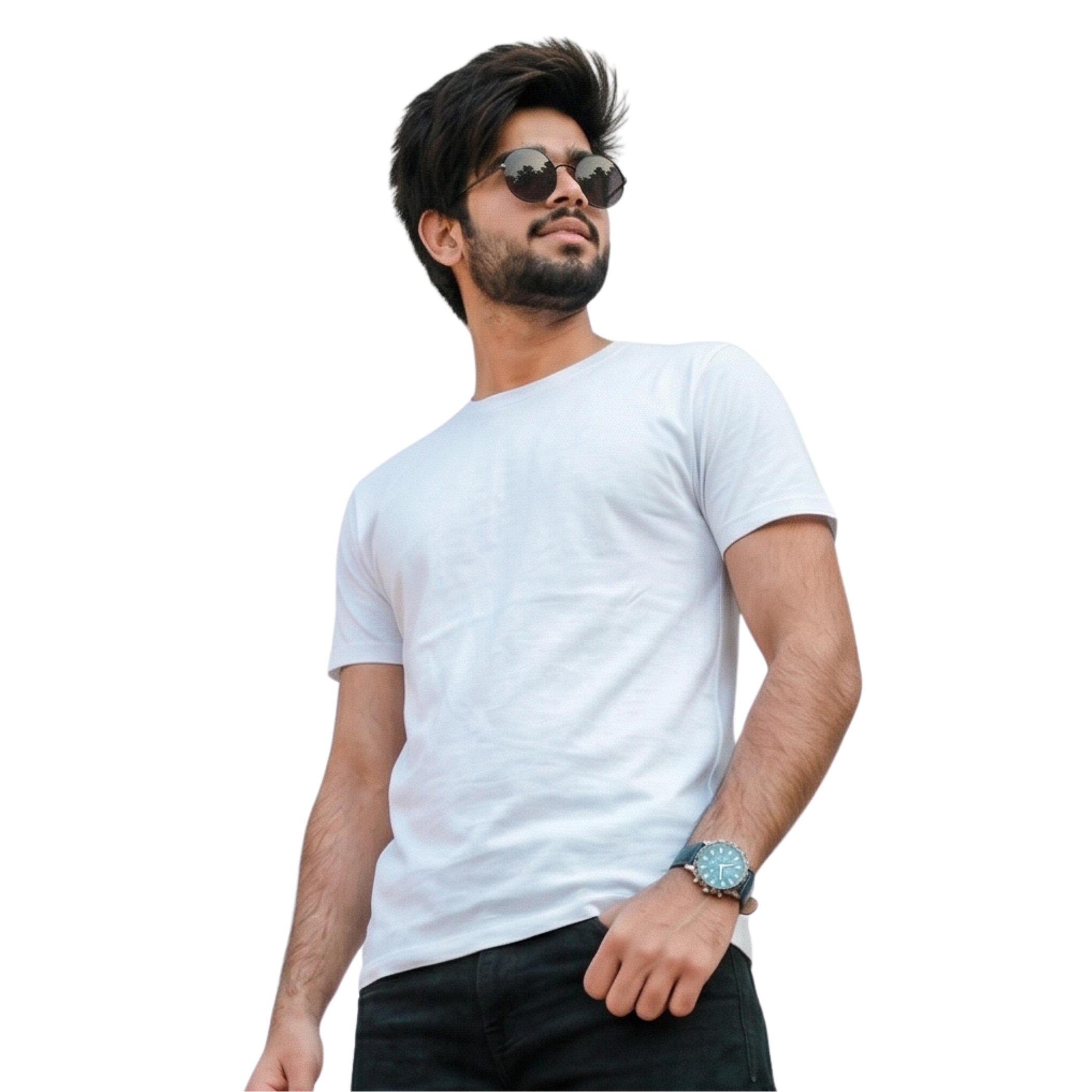 Chicemporia Luxe Solid White T-Shirt | Premium Ultra-Soft Regular Fit