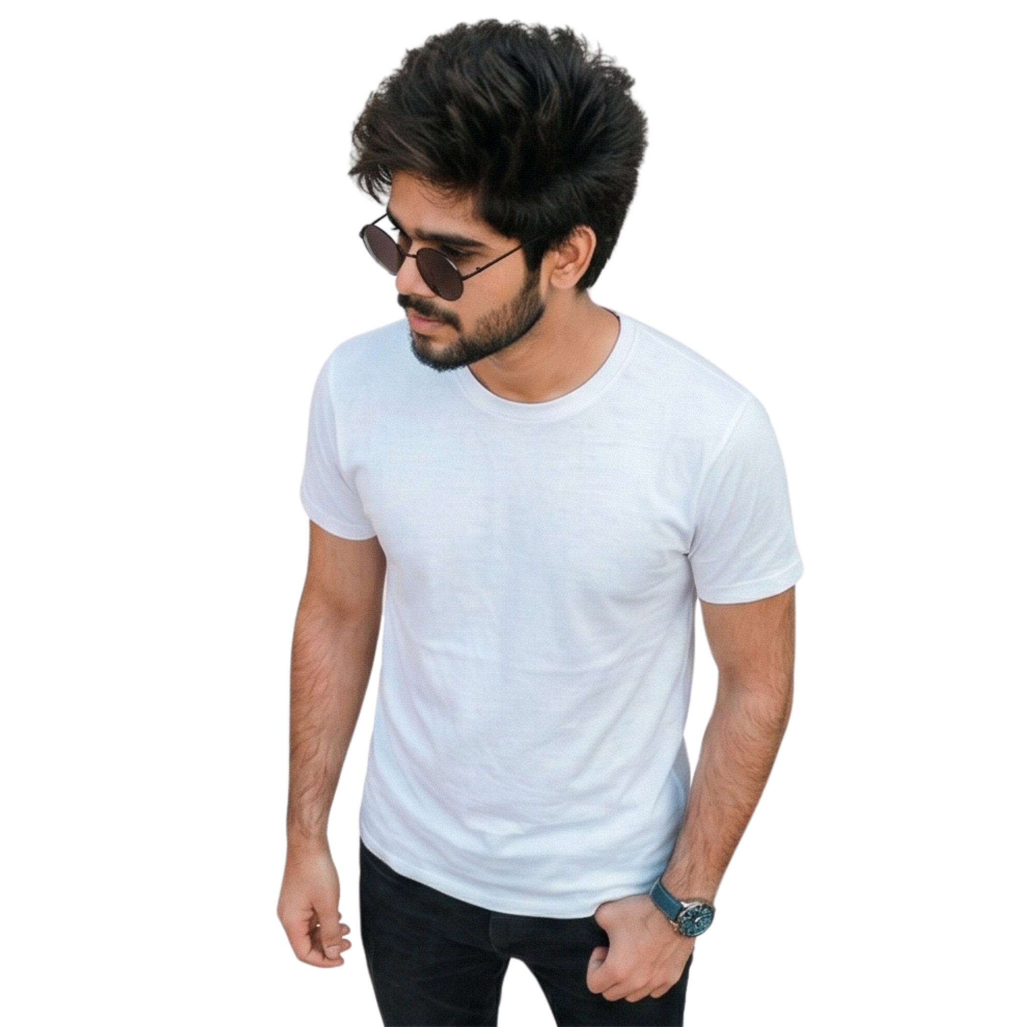Chicemporia Luxe Solid White T-Shirt | Premium Ultra-Soft Regular Fit