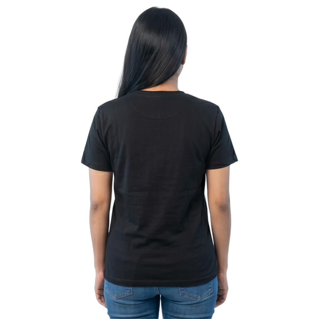 Chicemporia Women's Luxe Classic Black Ultra-Soft Regular Fit Tee
