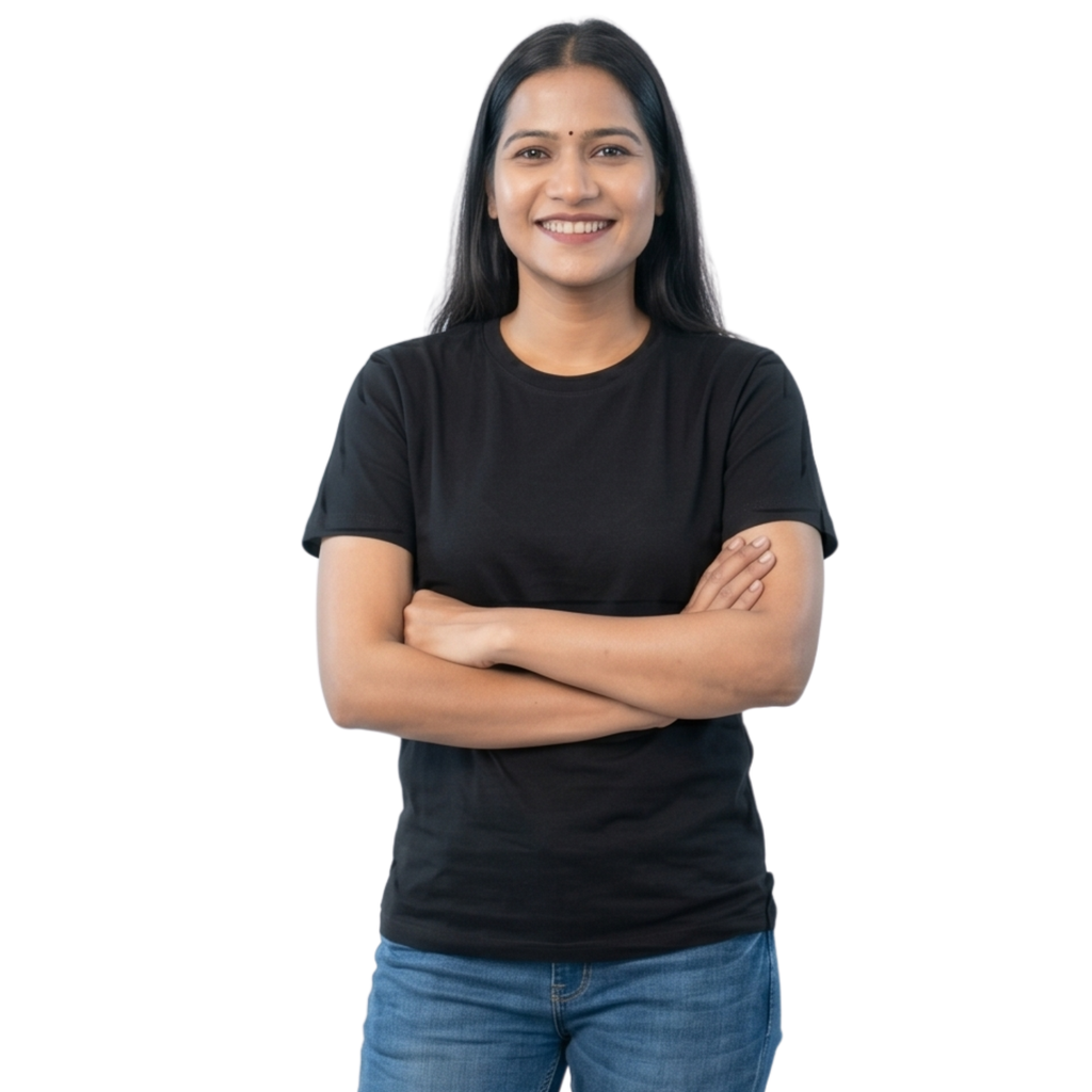 Chicemporia Women's Luxe Classic Black Ultra-Soft Regular Fit Tee