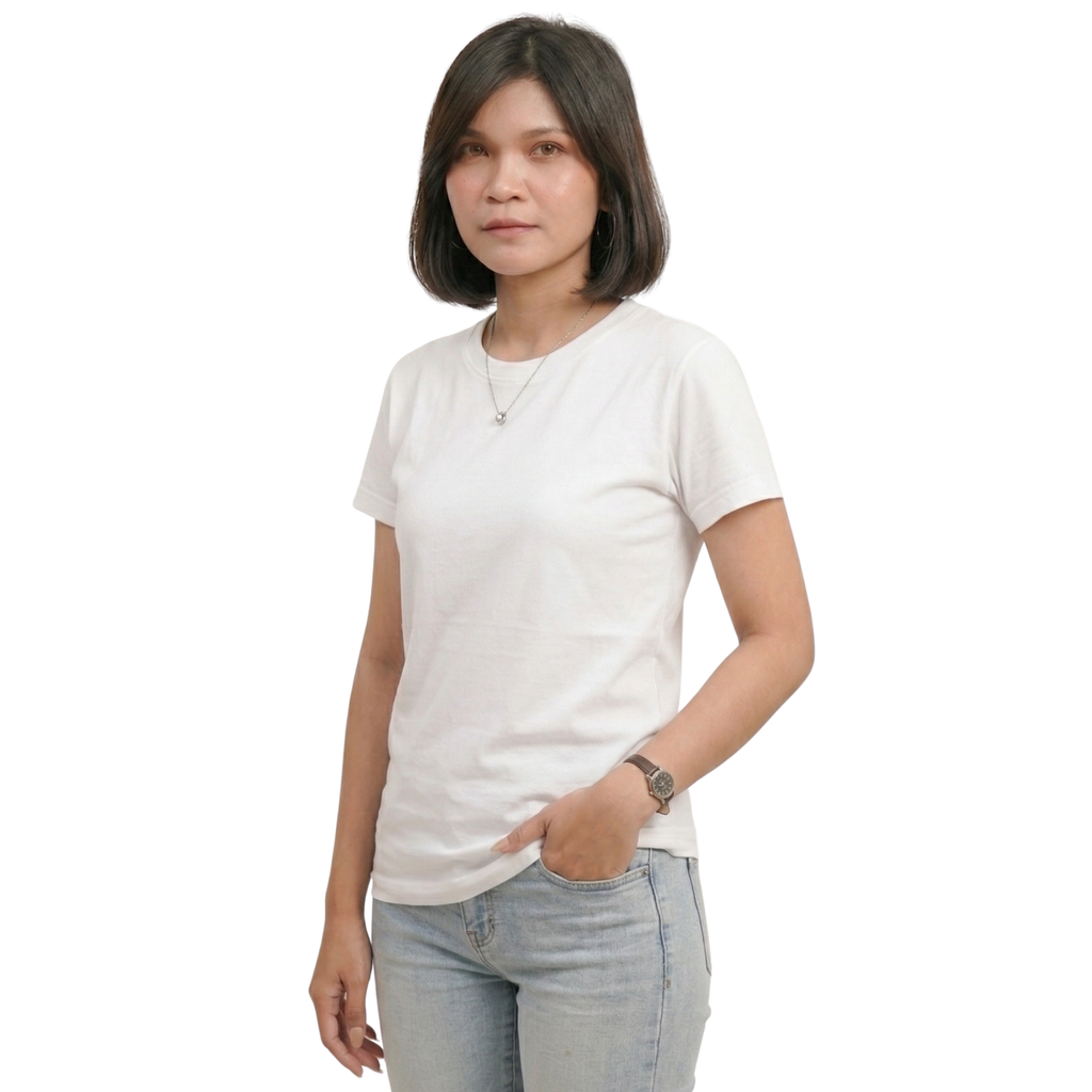 Chicemporia Women's Luxe White Ultra-Soft Regular Fit Tee