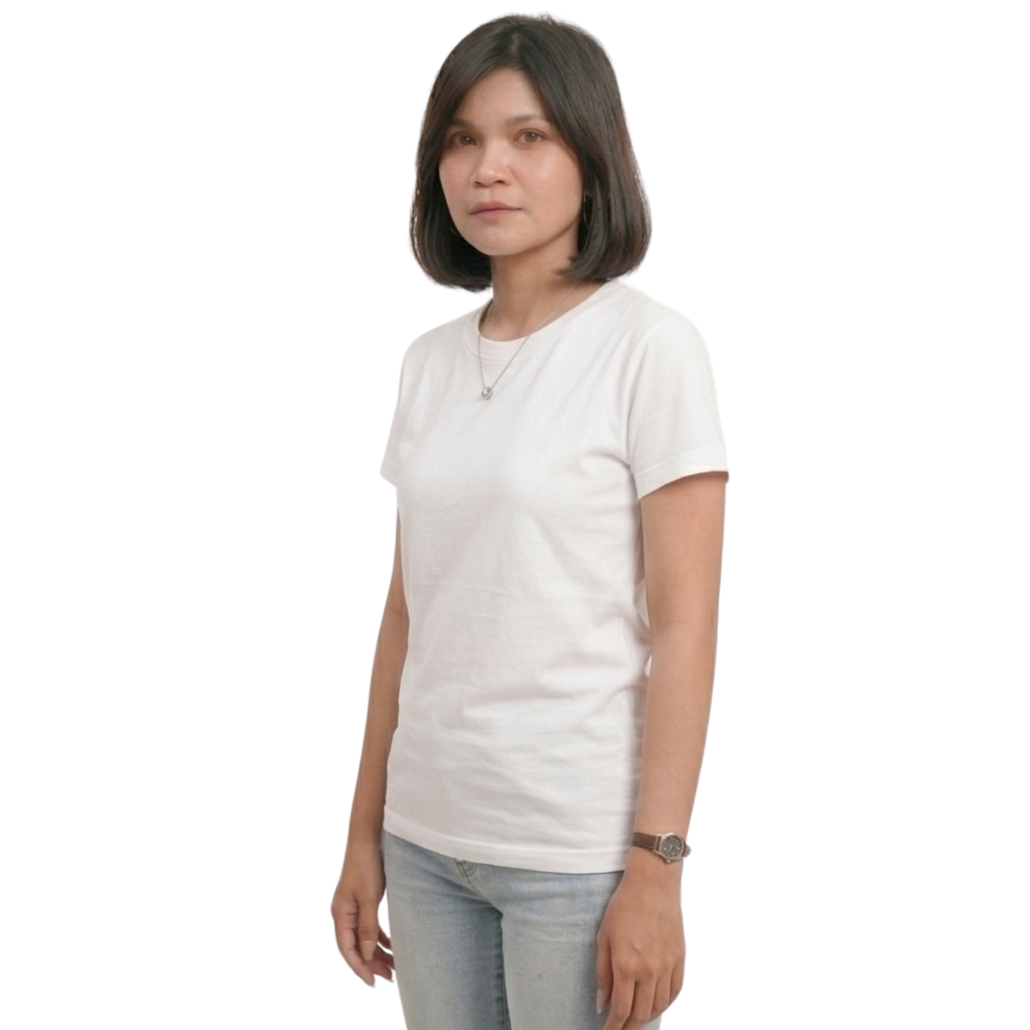 Chicemporia Women's Luxe White Ultra-Soft Regular Fit Tee