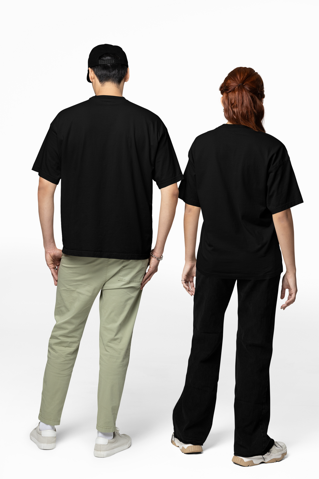 Chicemporia Oversized Unisex Black T-Shirt | Premium Cotton Drop Shoulder Tee