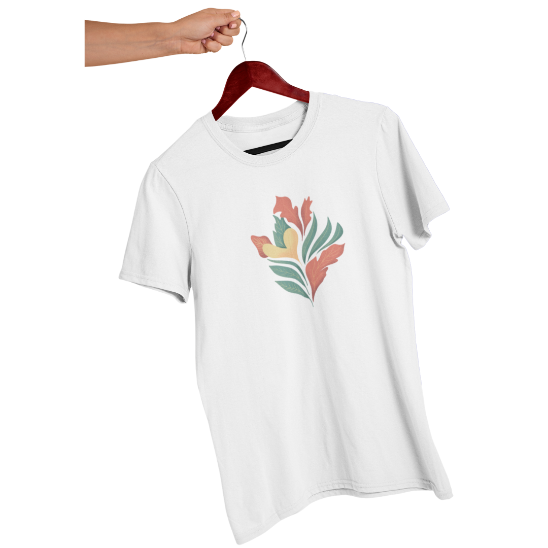 Flower Printed Half Sleeve T-shirt  for Women