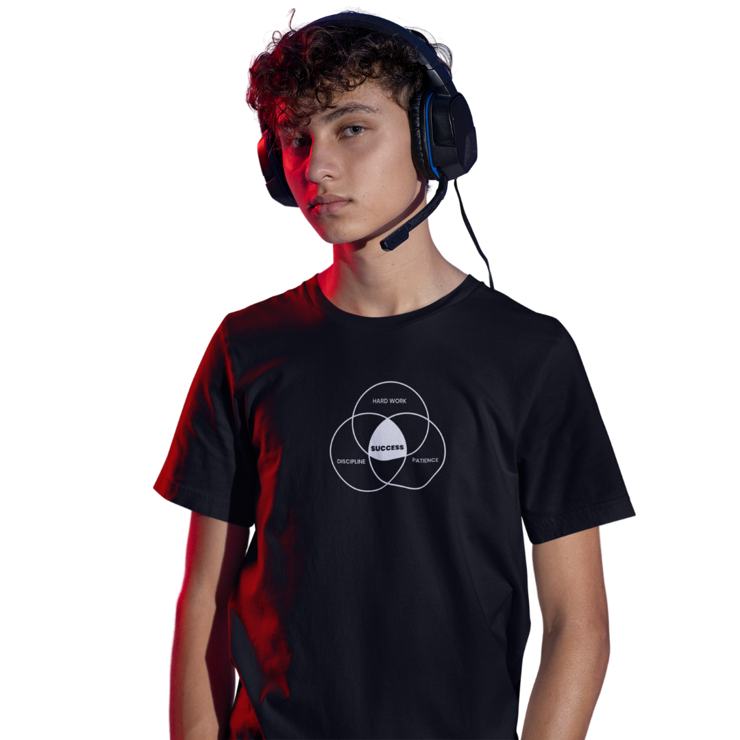 Hard Work, Patience, Discipline = Success | Motivational Graphic Printed Unisex T-Shirt | Regular Fit | 100% Cotton
