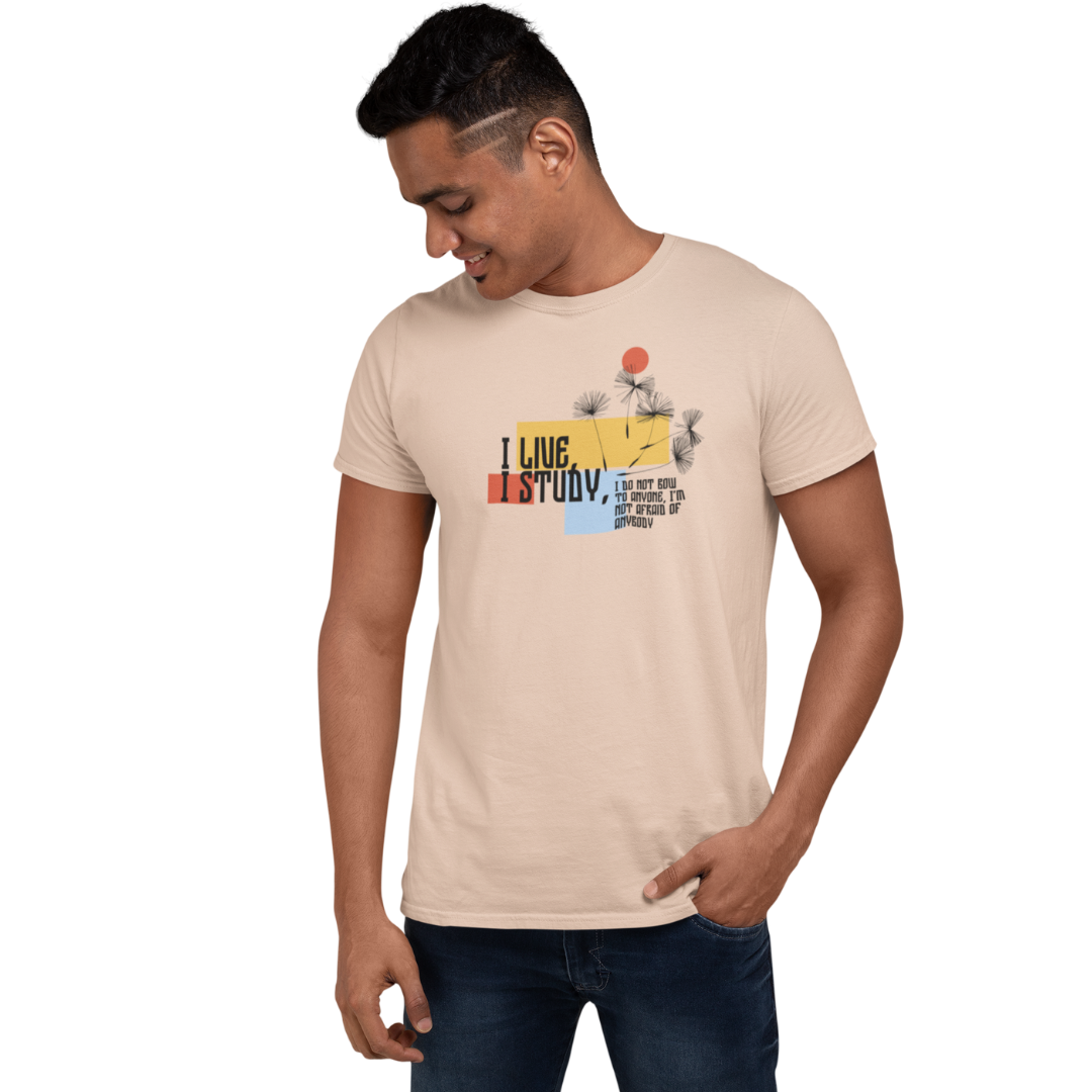 I Live I Study | Motivational Graphic Printed Unisex T-Shirt | Regular Fit | 100% Cotton