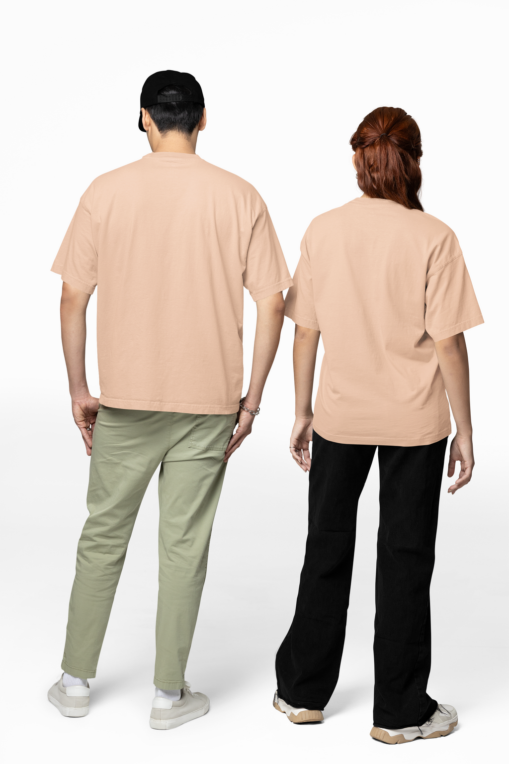 Chicemporia Oversized Unisex Beige T-Shirt | Premium Cotton Drop Shoulder Tee