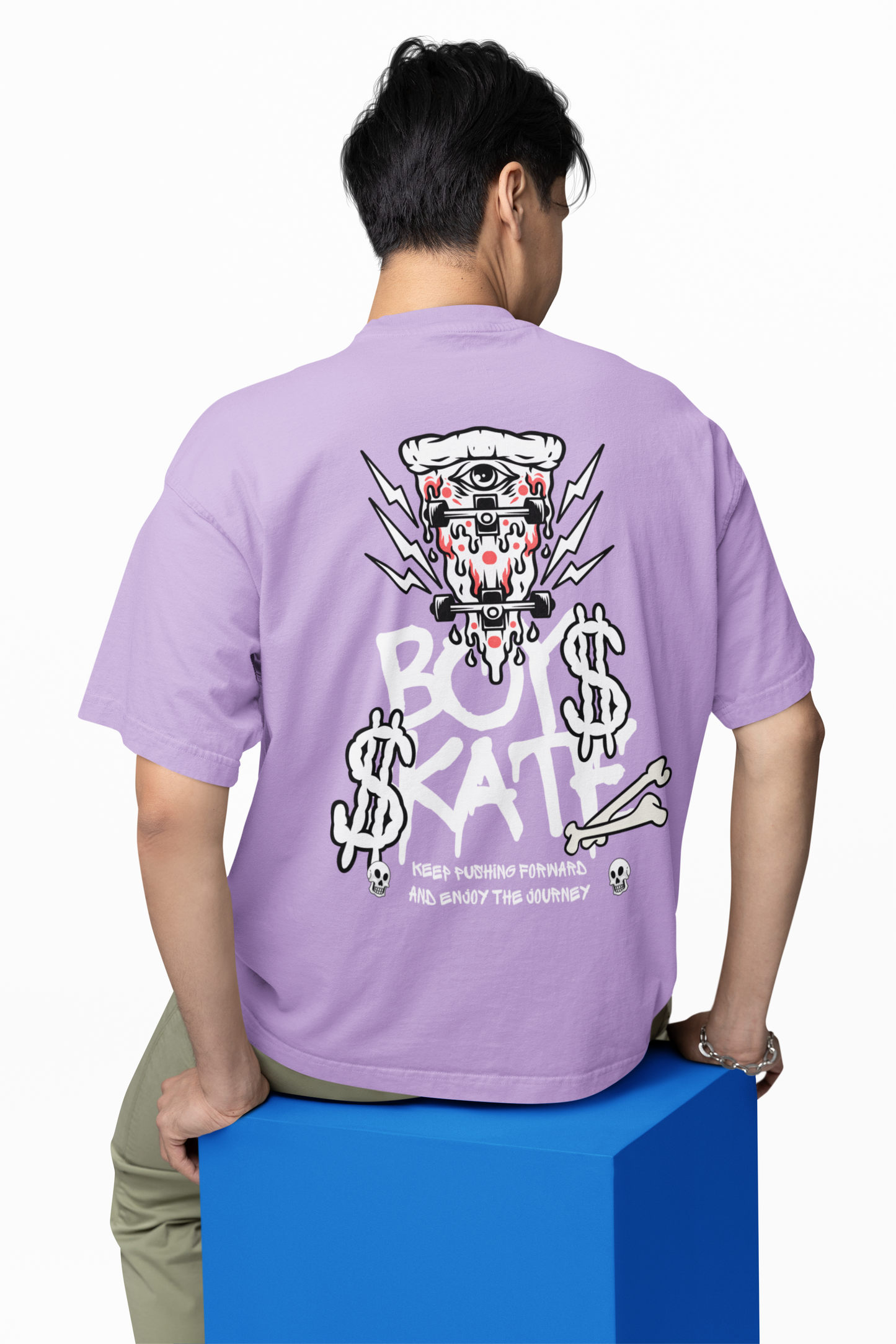 Boys Skate Lavender Printed Tees