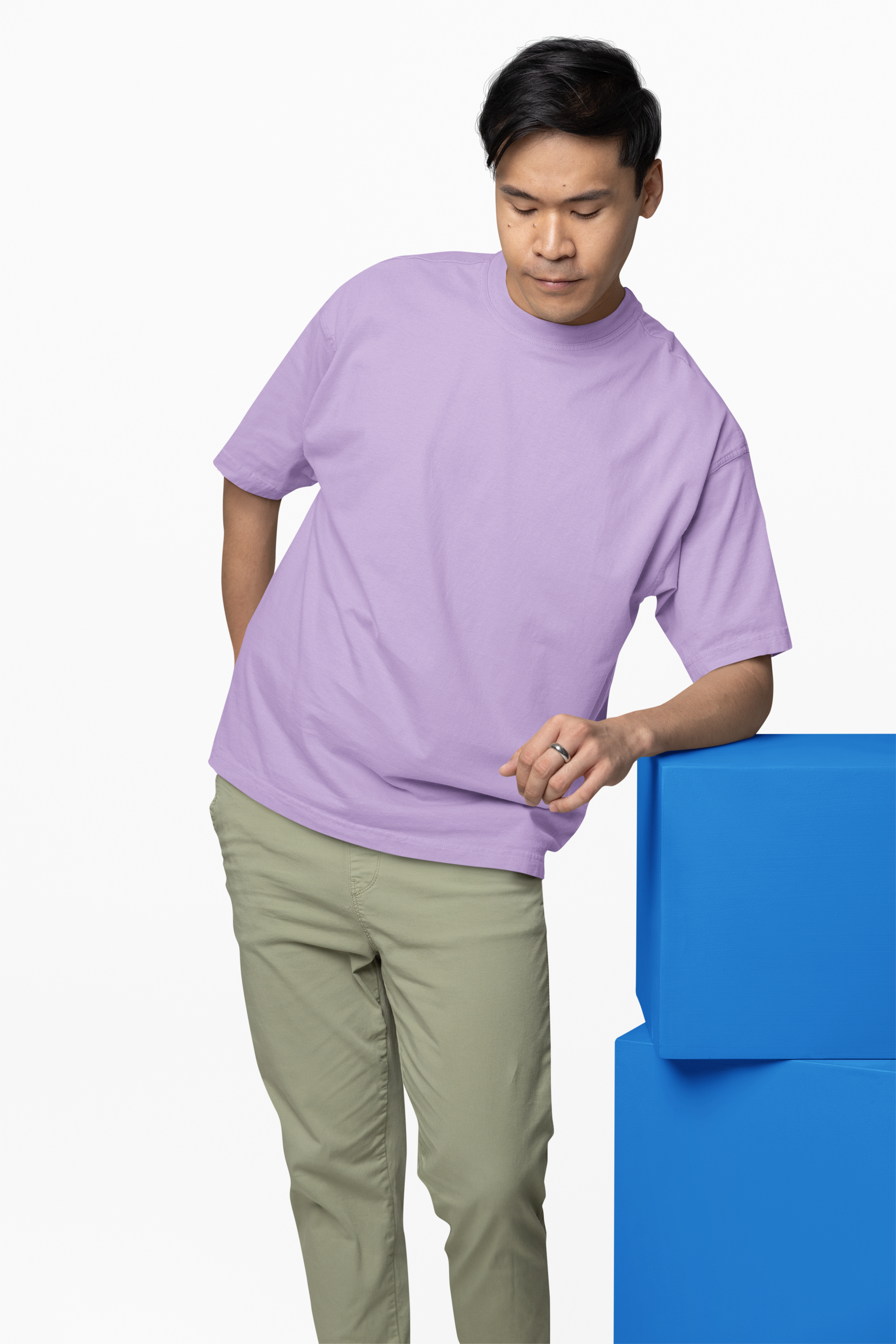 Chicemporia Oversized Unisex Beige T-Shirt | Premium Cotton Drop Shoulder Tee